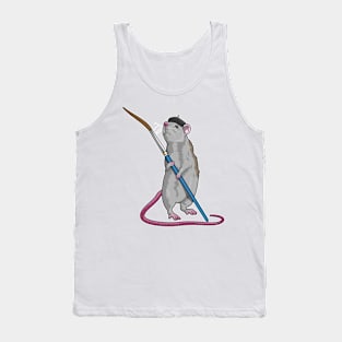 Rat as Painter with Paint brush Tank Top